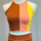 *Brand New* Peach, Yellow, and Orange Colorblock Crop top and Pants set