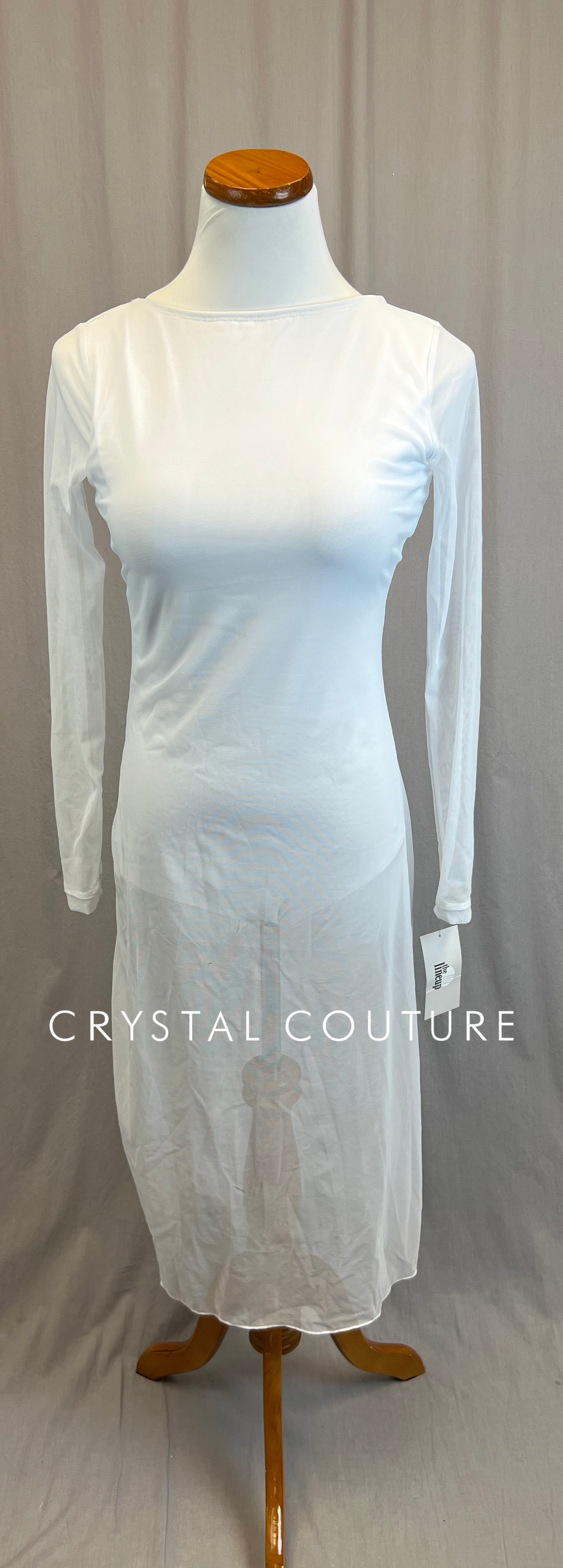 *Brand New* White Mesh Long Sleeve Dress