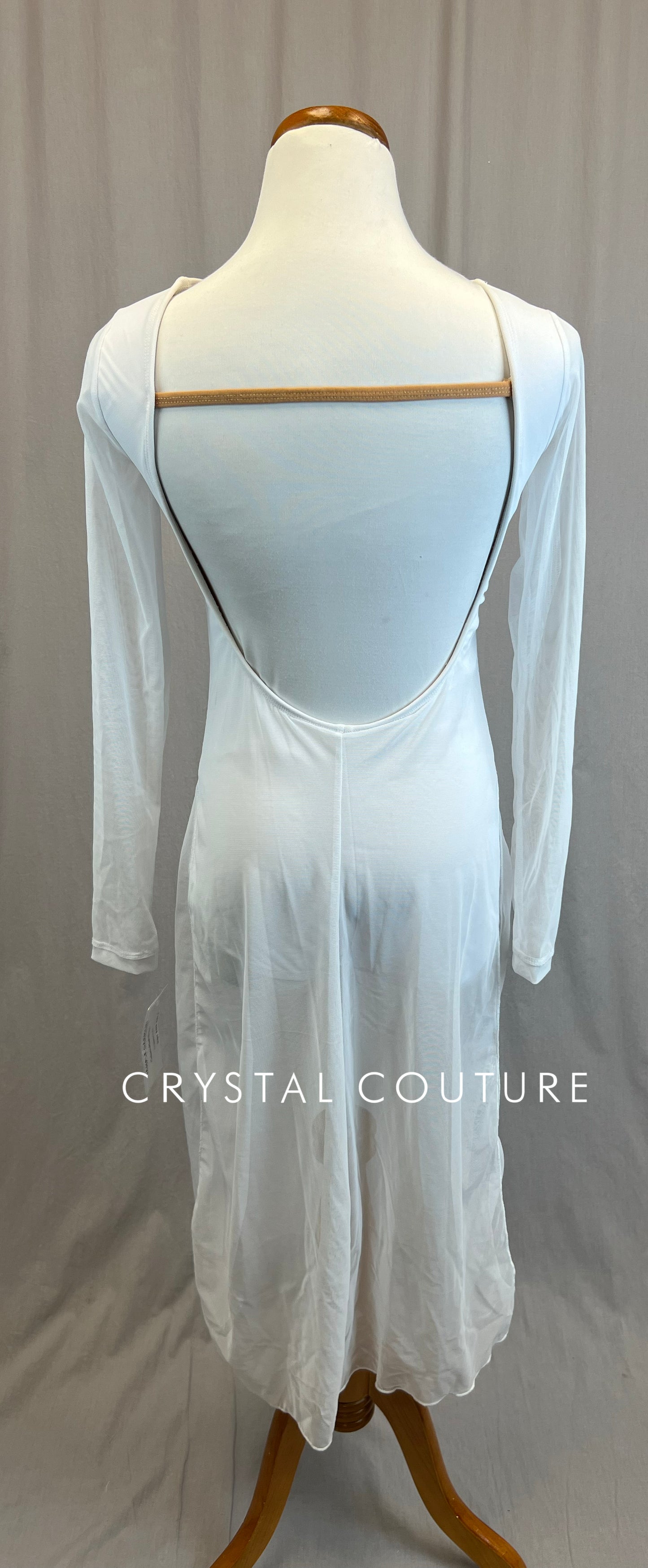 *Brand New* White Mesh Long Sleeve Dress