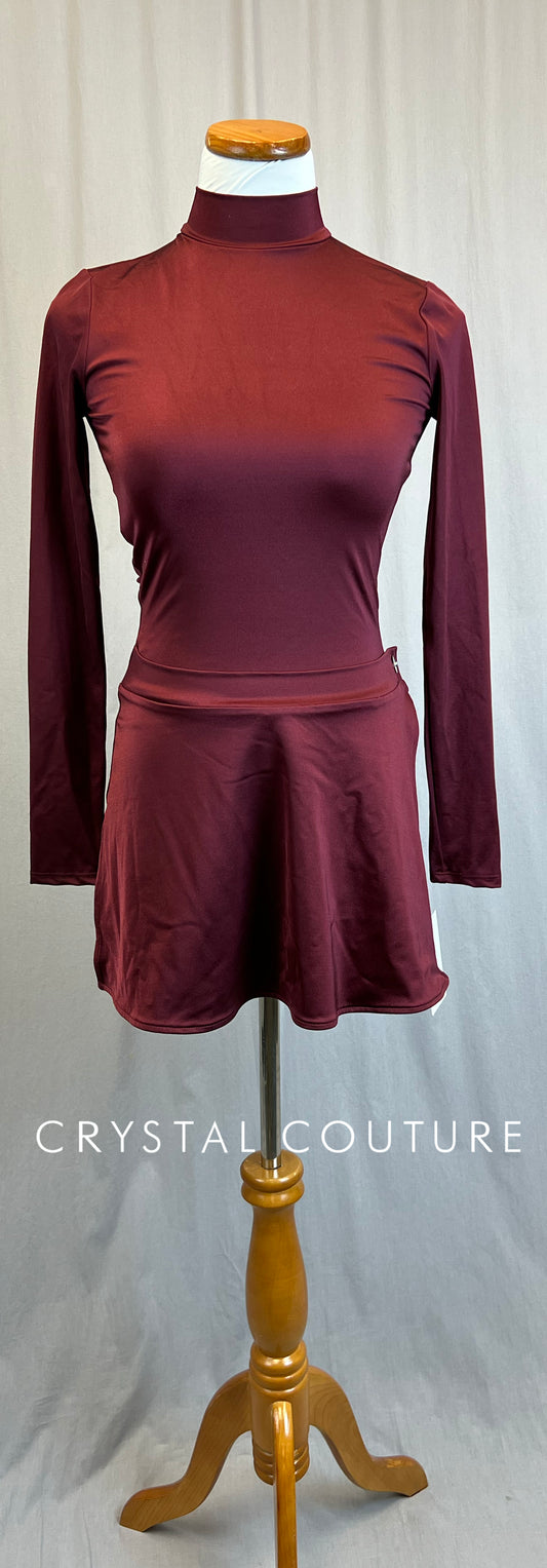*Brand New* Maroon Long Sleeve Transition Skirt Dress