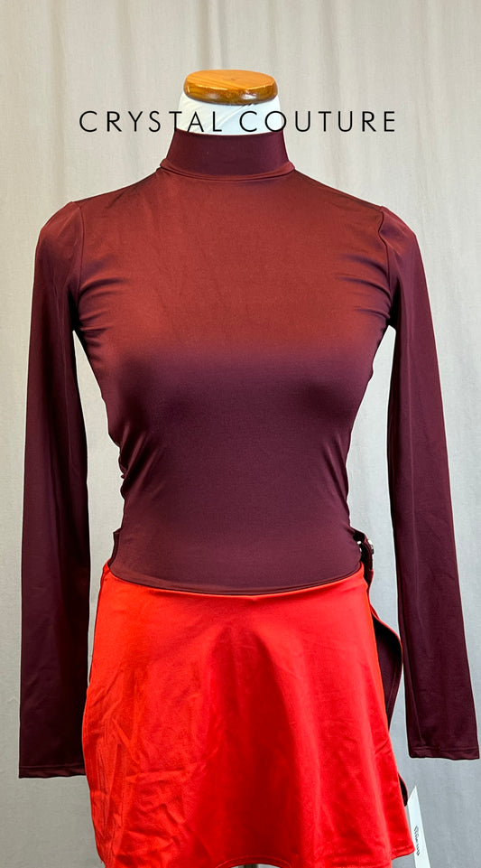 *Brand New* Maroon Long Sleeve Transition Skirt Dress