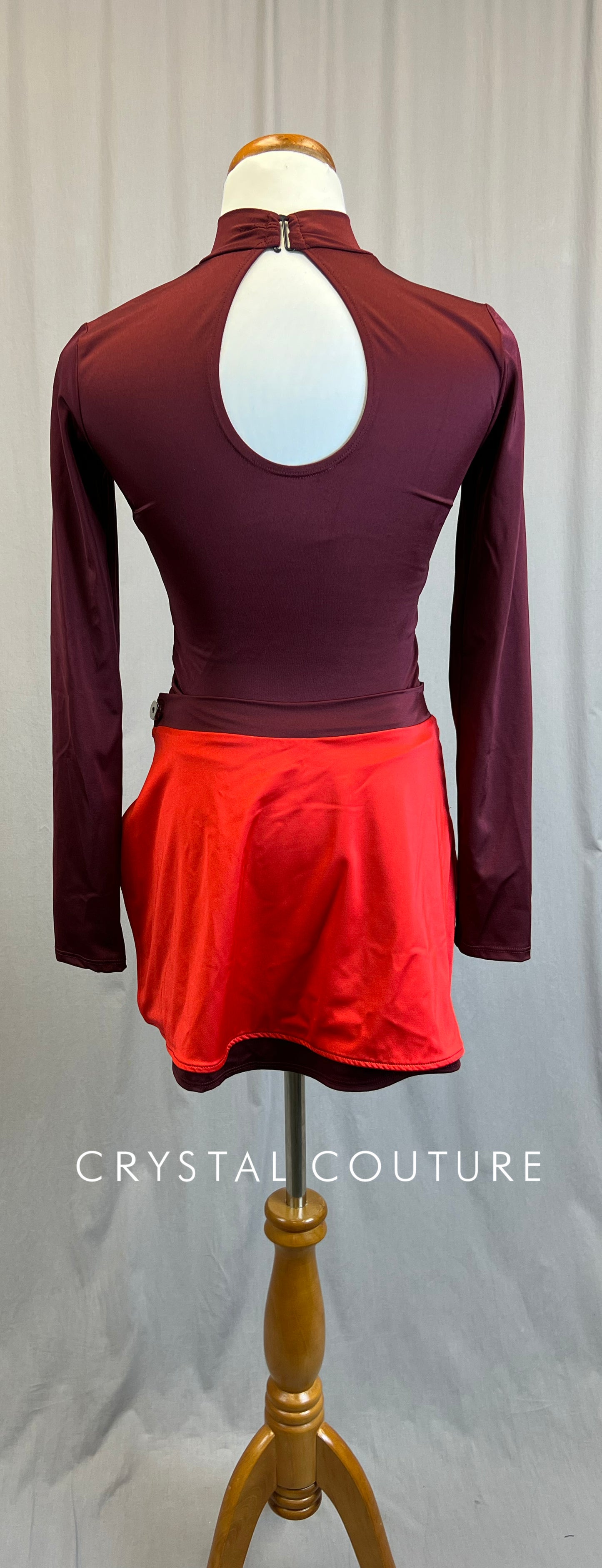 *Brand New* Maroon Long Sleeve Transition Skirt Dress