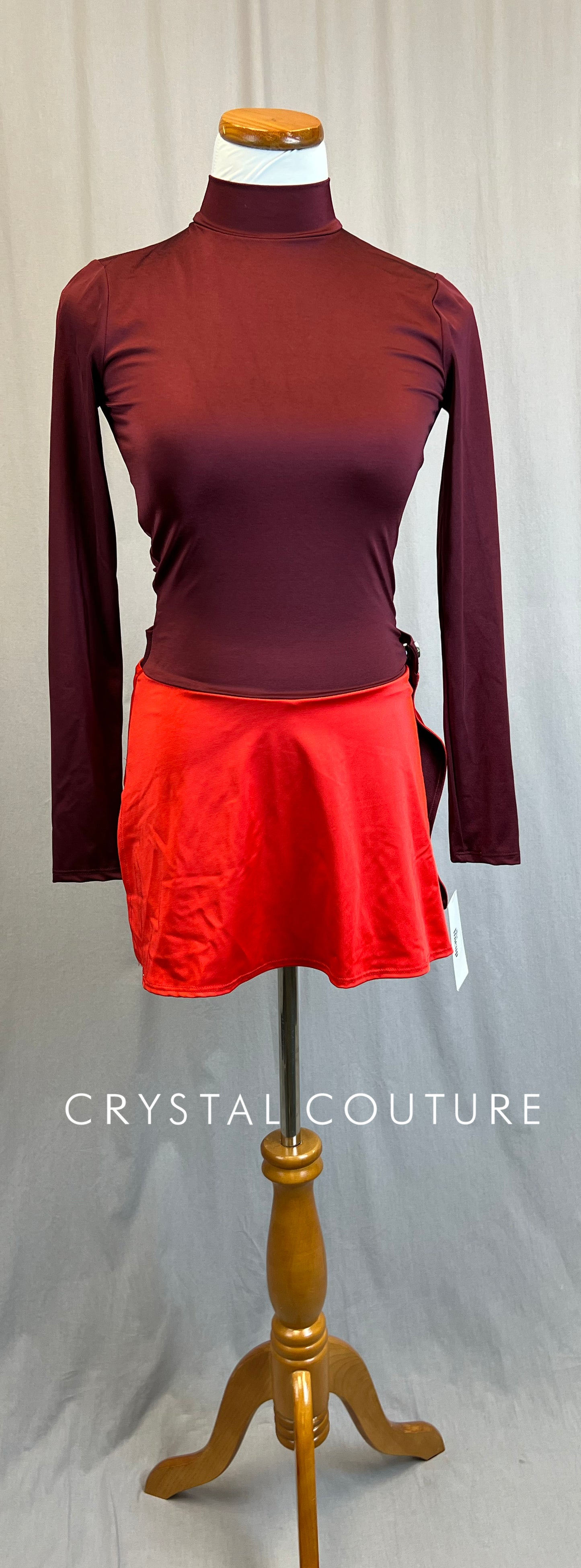 *Brand New* Maroon Long Sleeve Transition Skirt Dress