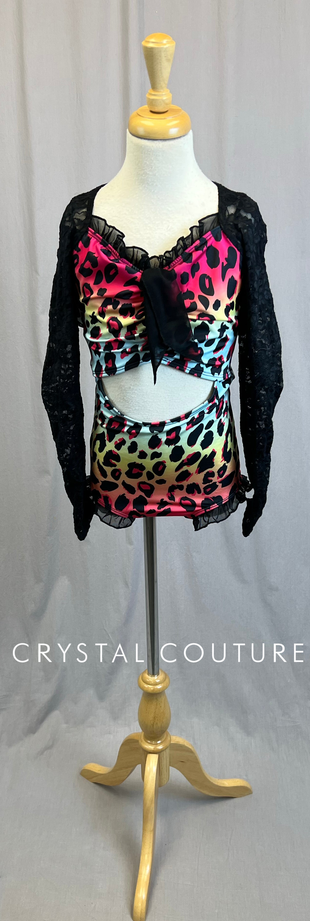 *Brand New* Black Lace and Rainbow Ombre Leotard
