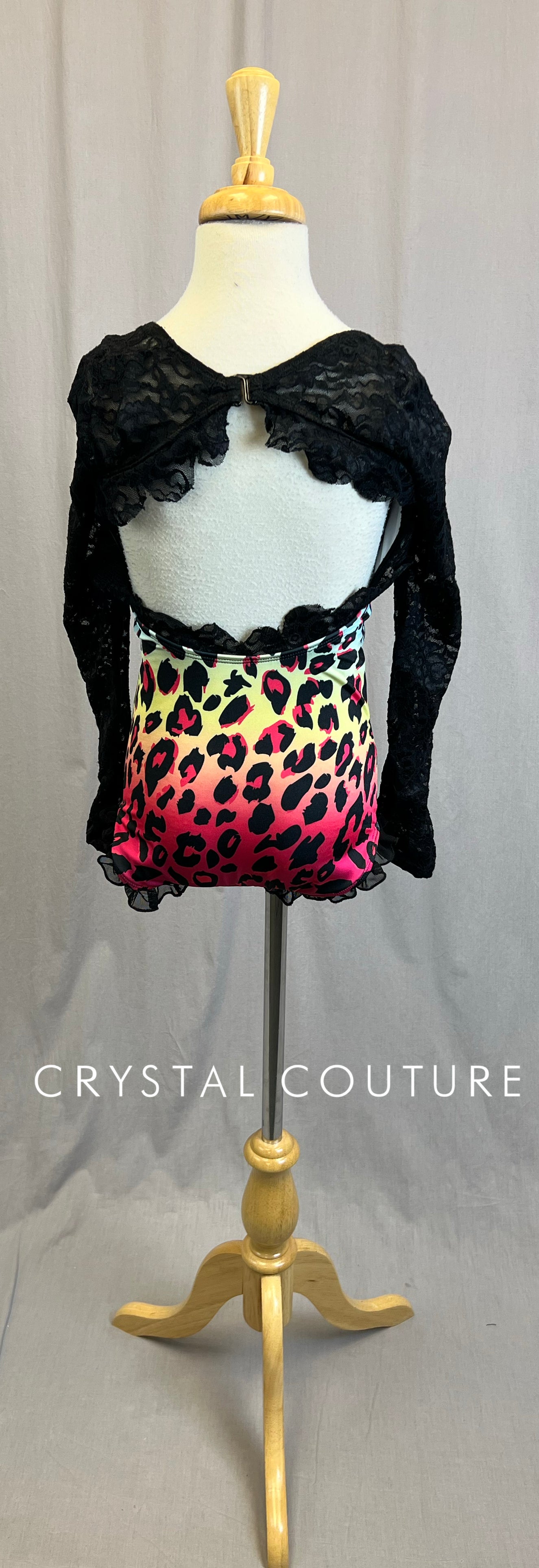 *Brand New* Black Lace and Rainbow Ombre Leotard