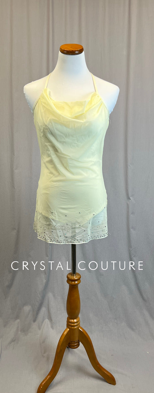 *Brand New* Ivory/Cream Mesh Slip Dress-Rhinestones