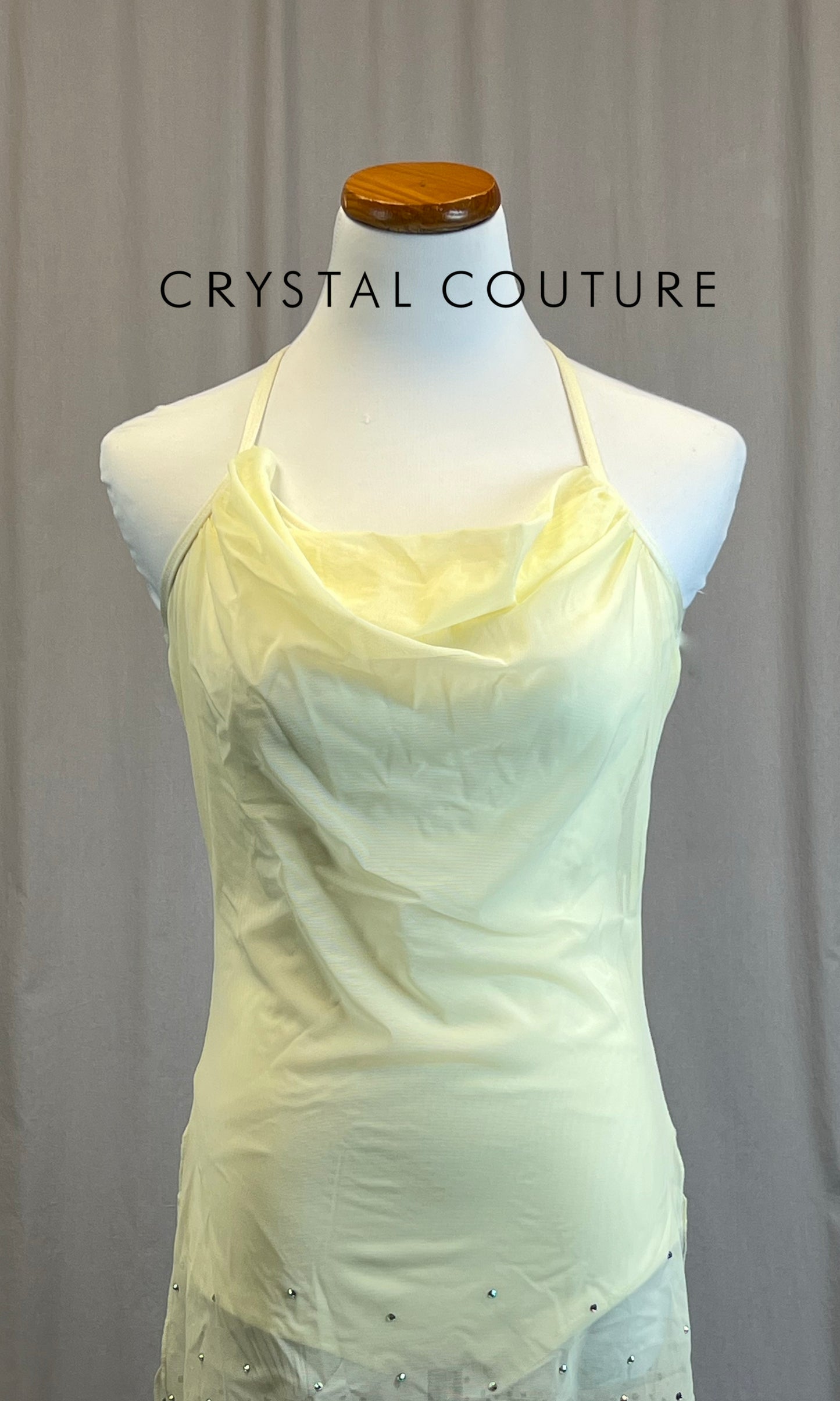 *Brand New* Ivory/Cream Mesh Slip Dress-Rhinestones