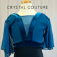 *Brand New* Dark Teal and Black Flounce Sleeve Leotard
