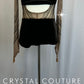 *Brand New* Brown Velvet and Tan Mesh Long Sleeve Leotard  - Rhinestones