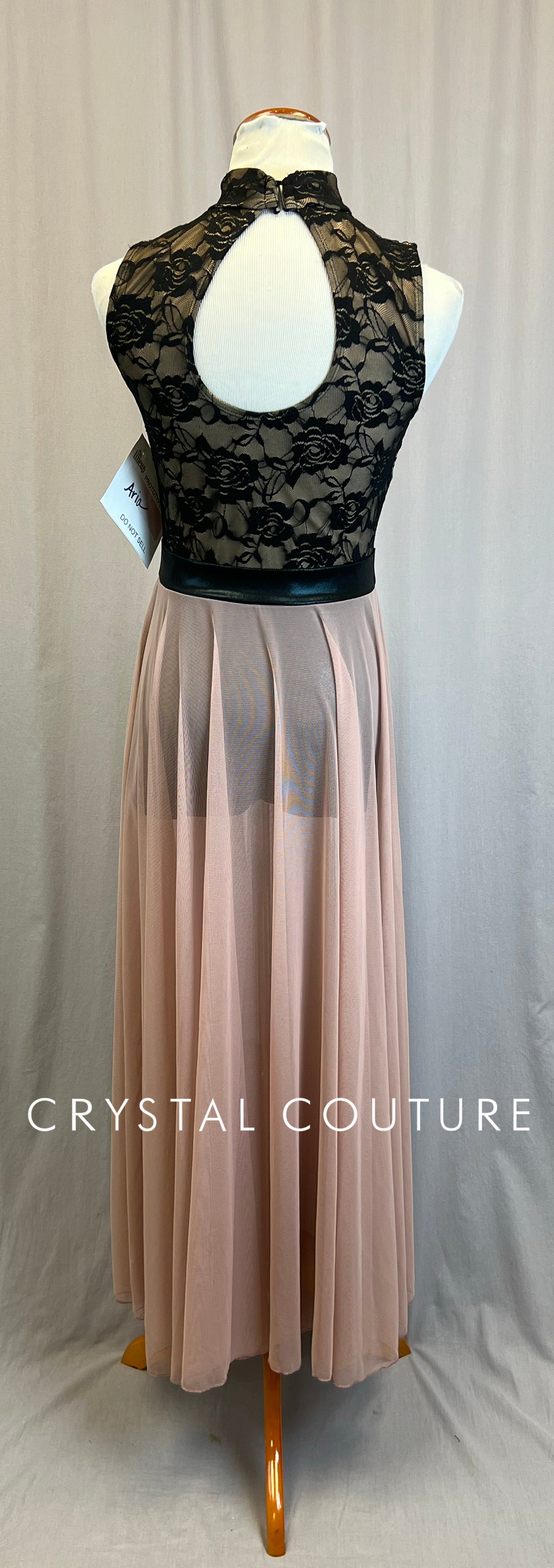 *Brand New*  Black Lace and Rose Mesh Dress