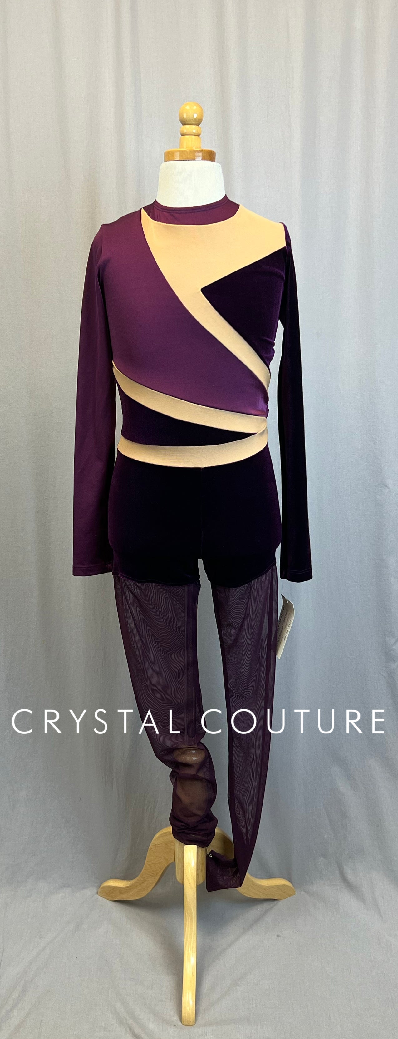 *Brand New* Plum/Purple Long Sleeve Geometric Unitard