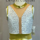 *Brand New* White Zsa-Zsa Sequin Unitard with Gold and Mesh Accents
