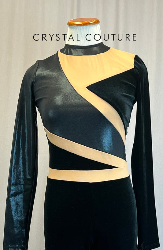 *Brand New* Black Long Sleeve Geometric Unitard