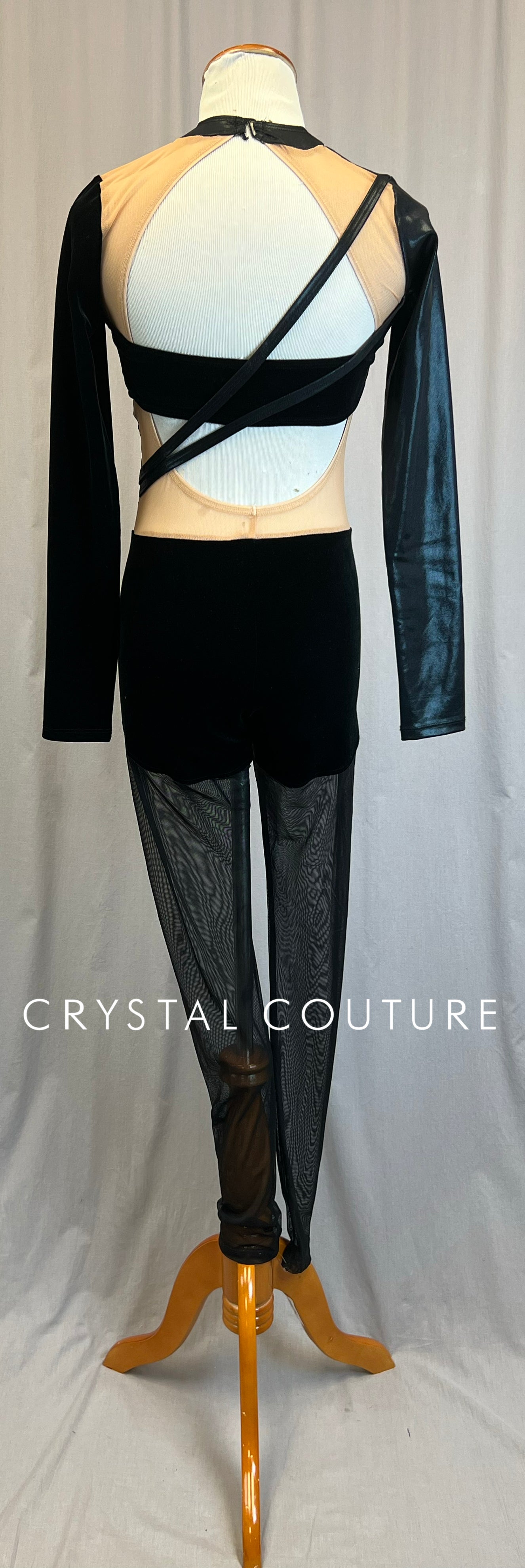 *Brand New* Black Long Sleeve Geometric Unitard