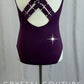 *Brand New* Purple Mock Neck Leotard with Strappy Back  - Rhinestones