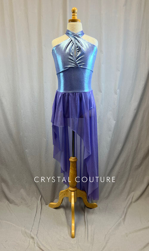 *Brand New* Lavender Metallic Leotard with Metallic Mesh Long Skirt