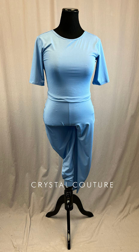*Brand New* Baby Blue Baggy T-Shirt Jumpsuit with Jogger Pants