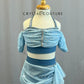 Baby Blue Mesh Two-Piece -Rhinestones
