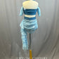 Baby Blue Mesh Two-Piece -Rhinestones