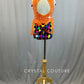 Orange Zsa Zsa and Multicolored Checkered Leotard - Rhinestones