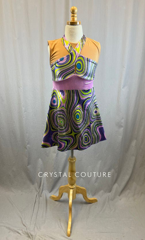 *Brand New* Purple Metallic Disco Dress with Mesh
