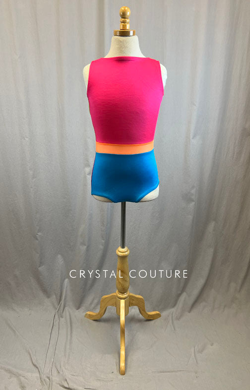 *Brand New* Color Block Leotard with Mesh Insert and Scoop Back