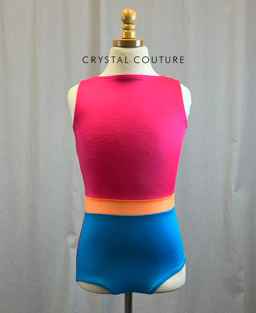 *Brand New* Color Block Leotard with Mesh Insert and Scoop Back