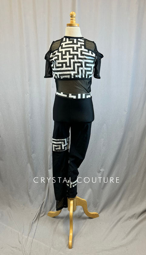 *Brand New* Custom Black and White Patterned Unitard
