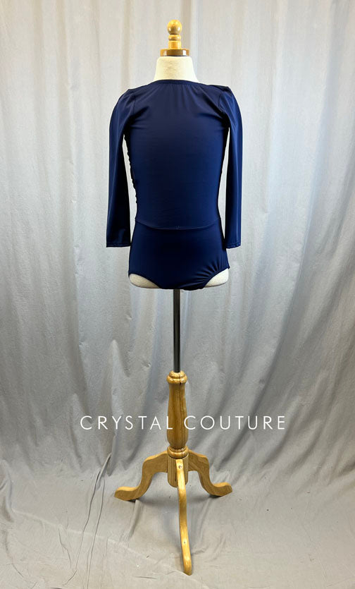 *Brand New* Navy Blue Long sleeve Leotard with Open Back