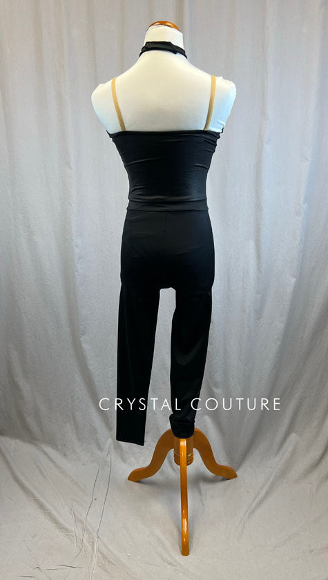 *Brand New* Black Unitard and Mesh High Neck