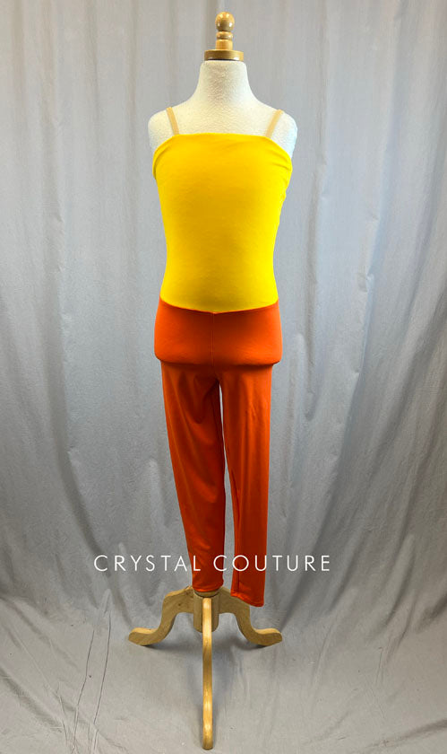 *Brand New* Yellow and Orange Color block Unitard