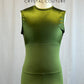 *Brand New* Olive Green Satin and Lycra Colorblock Unitard