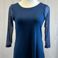 *Brand New* Navy Blue Cotton Dress with Mesh Long Sleeves