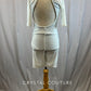 *Brand New* White and Metallic Silver Fishnet Biketard