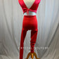 *Brand New* Red Satin and Lycra Unitard