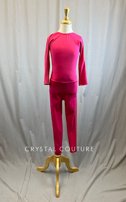 *Brand New* Hot Pink Lycra and Mesh Unitard