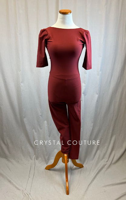 *Brand New* Maroon Lycra Unitard