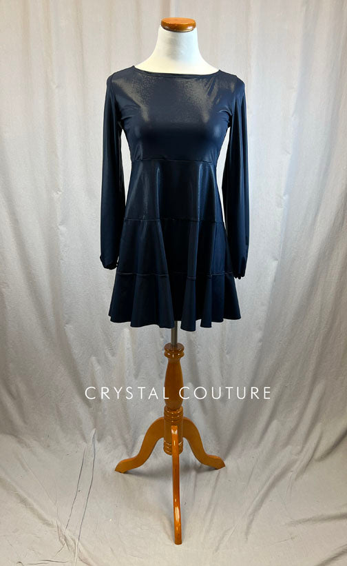 *Brand New* Navy Blue Metallic Long Sleeve Dress