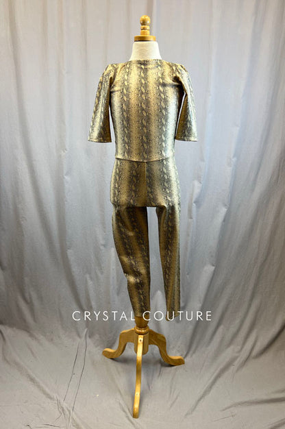 *Brand New* Tan Snakeskin Lycra Unitard