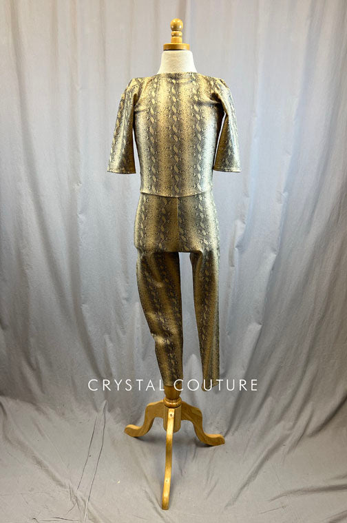*Brand New* Tan Snakeskin Lycra Unitard
