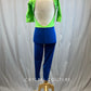 *Brand New* Lime Green and Blue Lycra Unitard