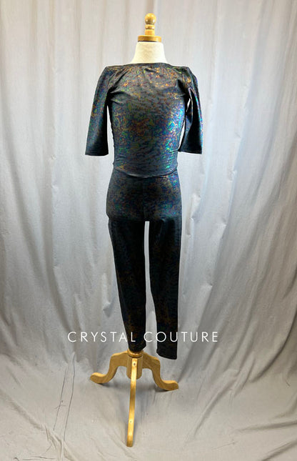 *Brand New* Grey Multicolor Acid Wash Lycra Unitard