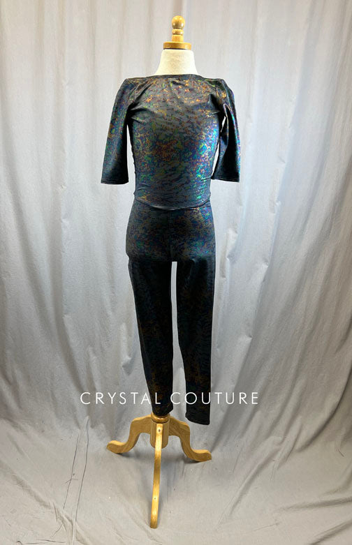 *Brand New* Grey Multicolor Acid Wash Lycra Unitard