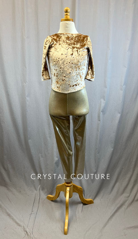 *Brand New* Ivory Velvet and Metallic Unitard