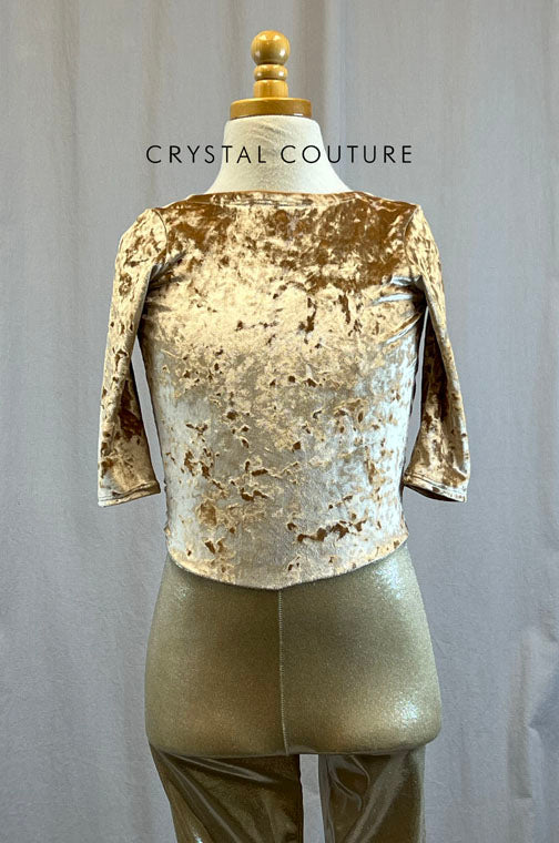 *Brand New* Ivory Velvet and Metallic Unitard