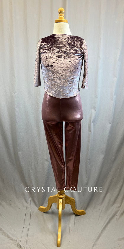 *Brand New* Lavender Velvet and Metallic Unitard