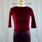 *Brand New* Maroon Velvet and Metallic Unitard