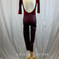 *Brand New* Maroon Velvet and Metallic Unitard