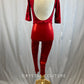 *Brand New* Red Velvet and Metallic Unitard