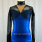 *Brand New* Black and Royal Blue Metallic Leotard with High Neck